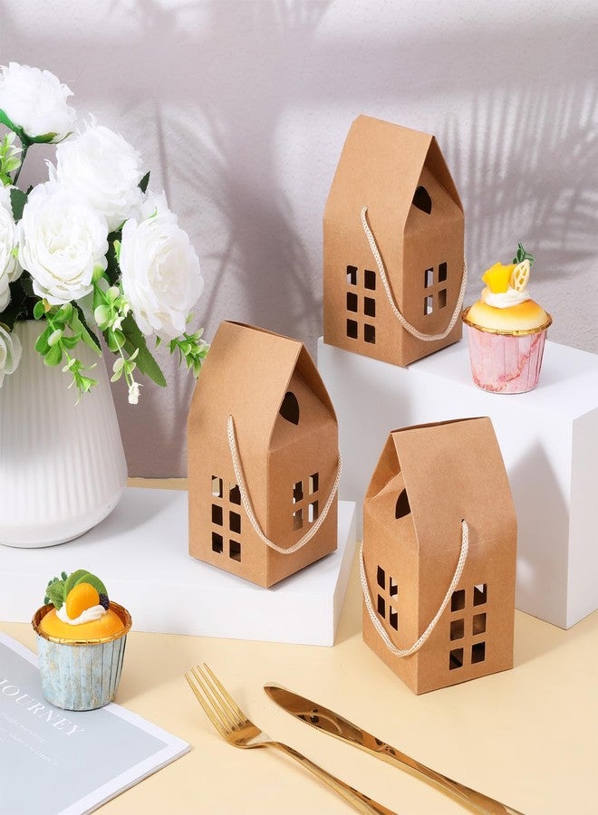 Dimeho 60pcs House Shaped Gift Boxes 5.1 × 3.1 × 3.1" Paper Candy Box Cardboard Treat Boxes Gift & Favor Box Cardboard Treat Bags for Wedding Christmas Baby Shower Birthday Party Treats Decoration - Image 5